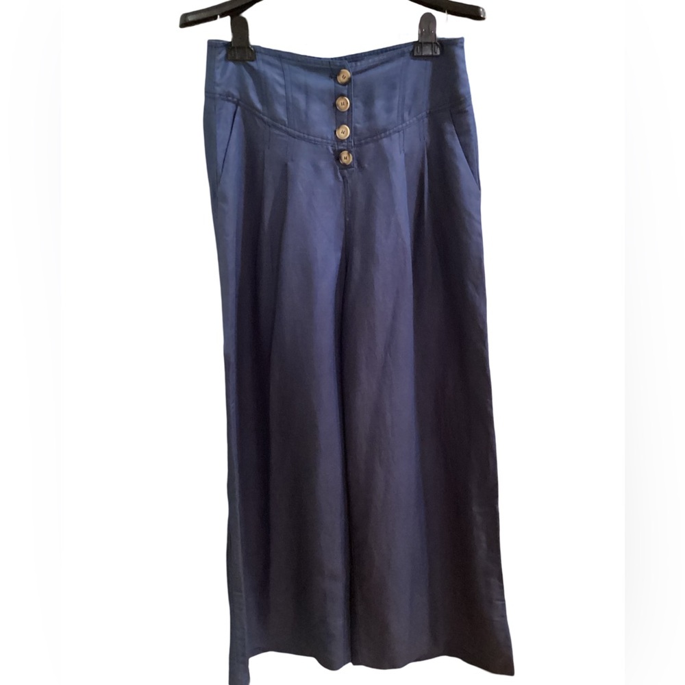 🚨Sale🚨!! Together Collection Blue Wide Leg Linen Pants Size M